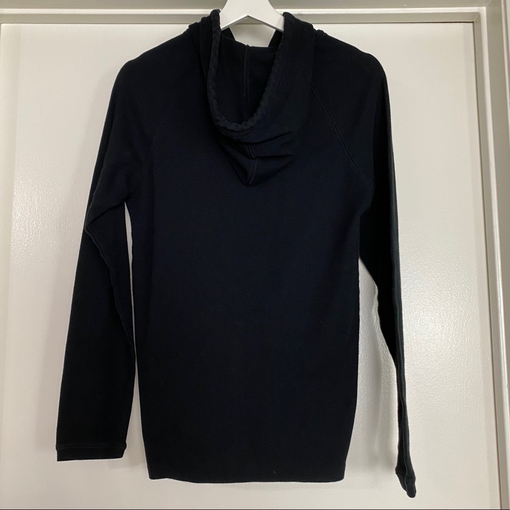 Volcom Waffle Knit Hooded Shirt Black Small - Picture 6 of 6